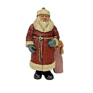 Vintage 1988 D. De La Ronde Folk Art Christmas Santa Claus And Girl Signed‎